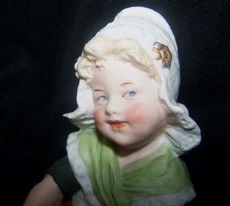 Antique Heubach Dutch Girl German Bisque Doll Figurine 19 Century