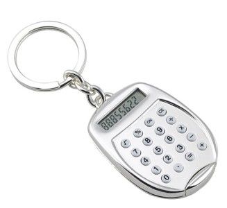 Silver Key Chain with Calculator New