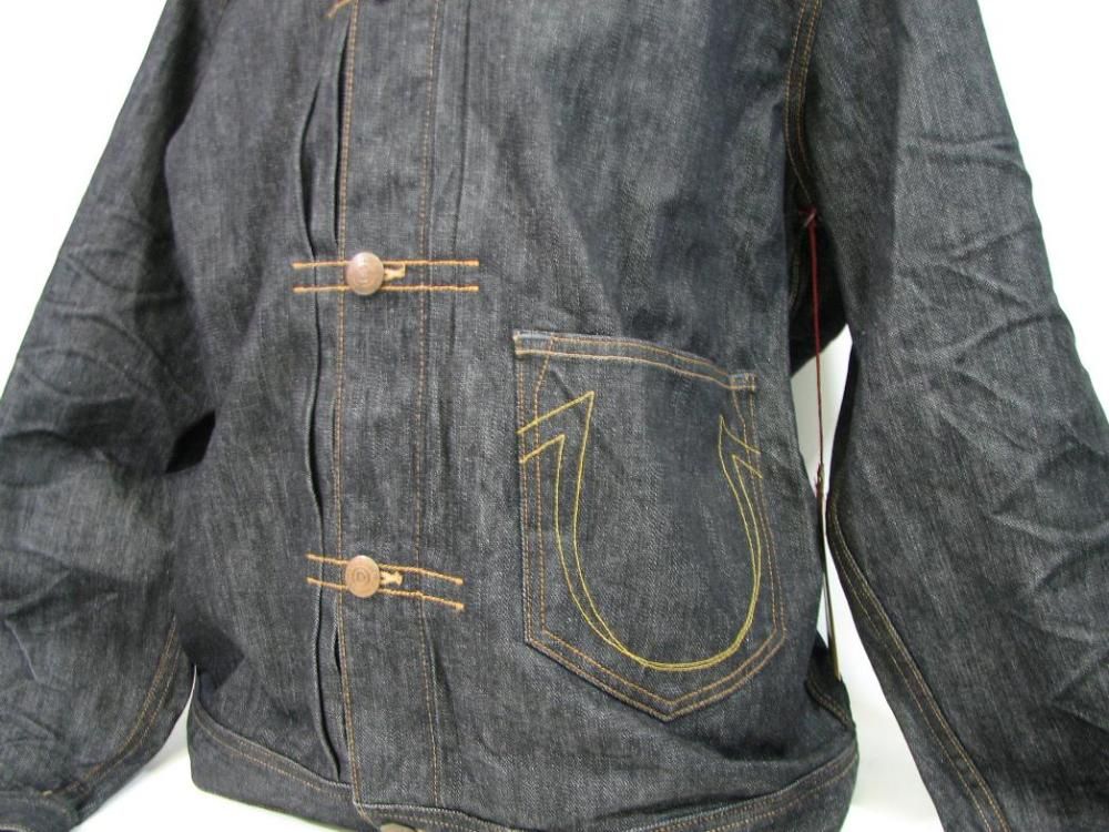 True Religion Jeans Kyle Phoenix Denim Jacket Inglorious Black Mens Sz