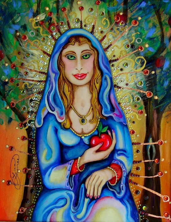 Luree Beautiful Framed Madonna Saint Mary Painting Art