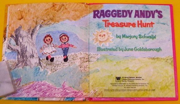 Raggedy Andys Treasure Hunt Vintage Whitman Tell A Tale Ragdoll Andy