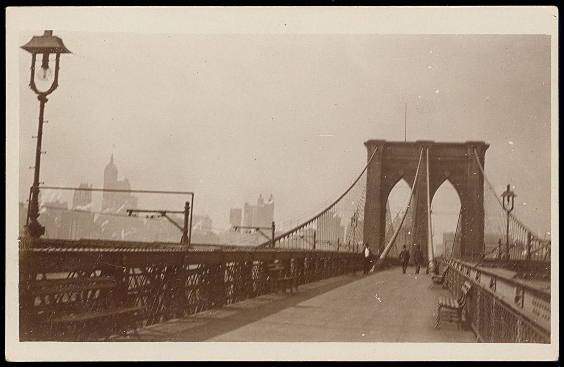 NY New York City Brooklyn Bridge 1910 RPPC