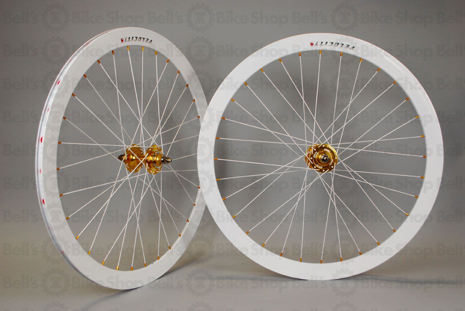 Velocity B43 Deep V Track Wheels White Gold Fixed Gear