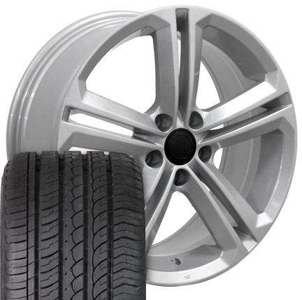 18 Silver CC Style Wheels Set of 4 Rims Tires Fit Volkswagen VW Audi