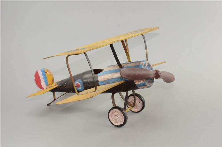 RARE Bi Plane Vintage Pressed Wright Flyer Metal Toy