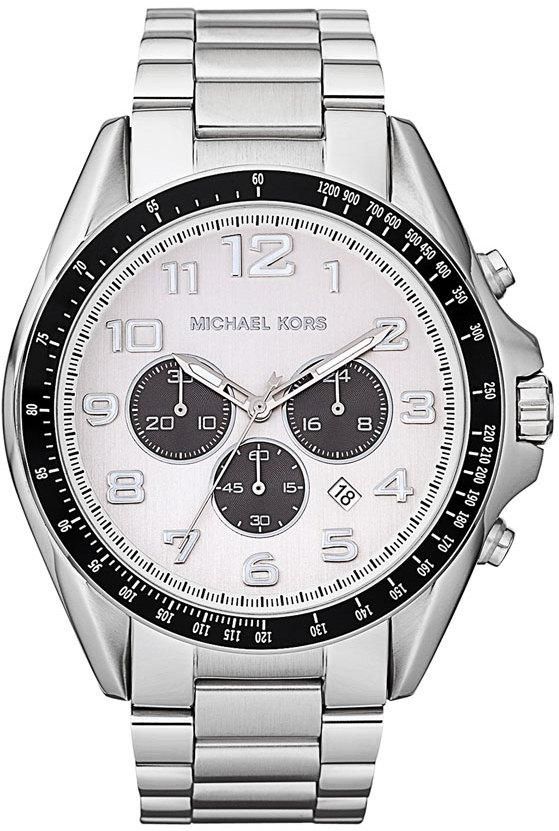 Michael Kors Chronograph Mens Bradshaw Silver Dial Stainless Watch