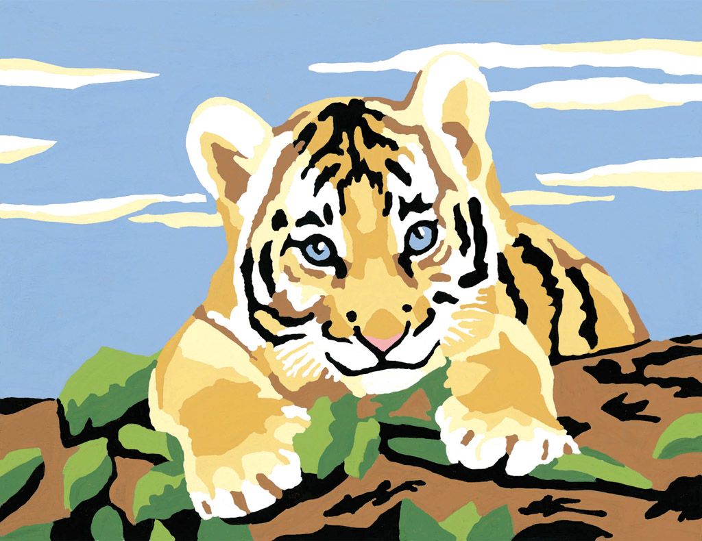 Тигр живопись для детей