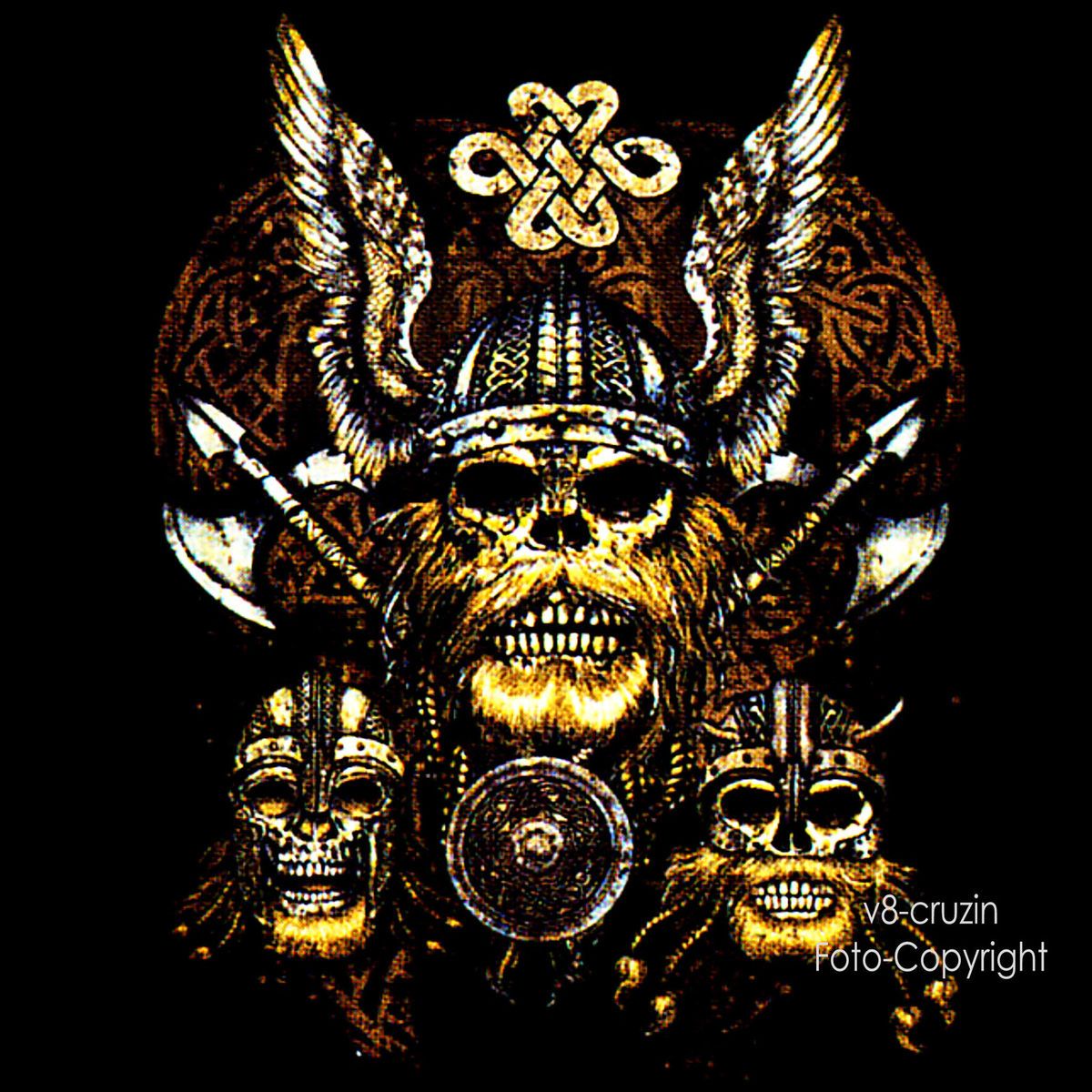 Viking Celtic Odin Wikinger Warrior Gothic Biker Krieger Tattoo T