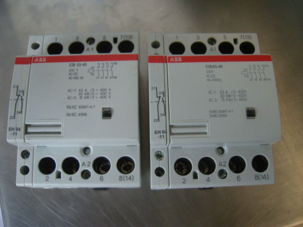 2X ABB ESB 63 40 Schütz 230V + ABB EH04 11 Hilfsschalter mit Rechnung