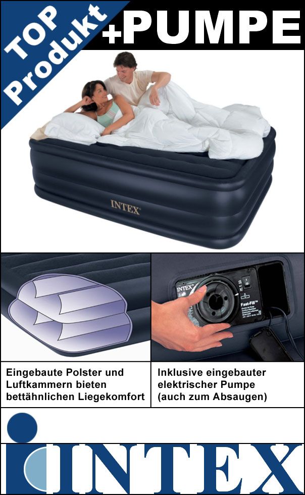 INTEX Luftbett Gästebett 203 x 152 x 56cm elektr. Pumpe