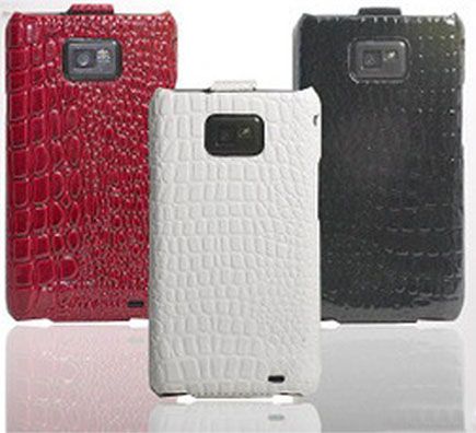 Samsung Galaxy S2 Ledertasche I9100 Tasche TPU Hülle Cover Case Etui