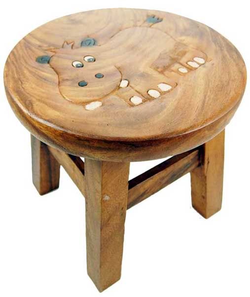 Kinderhocker Kinder Hocker Holz Stuhl Hippo Nilpferd