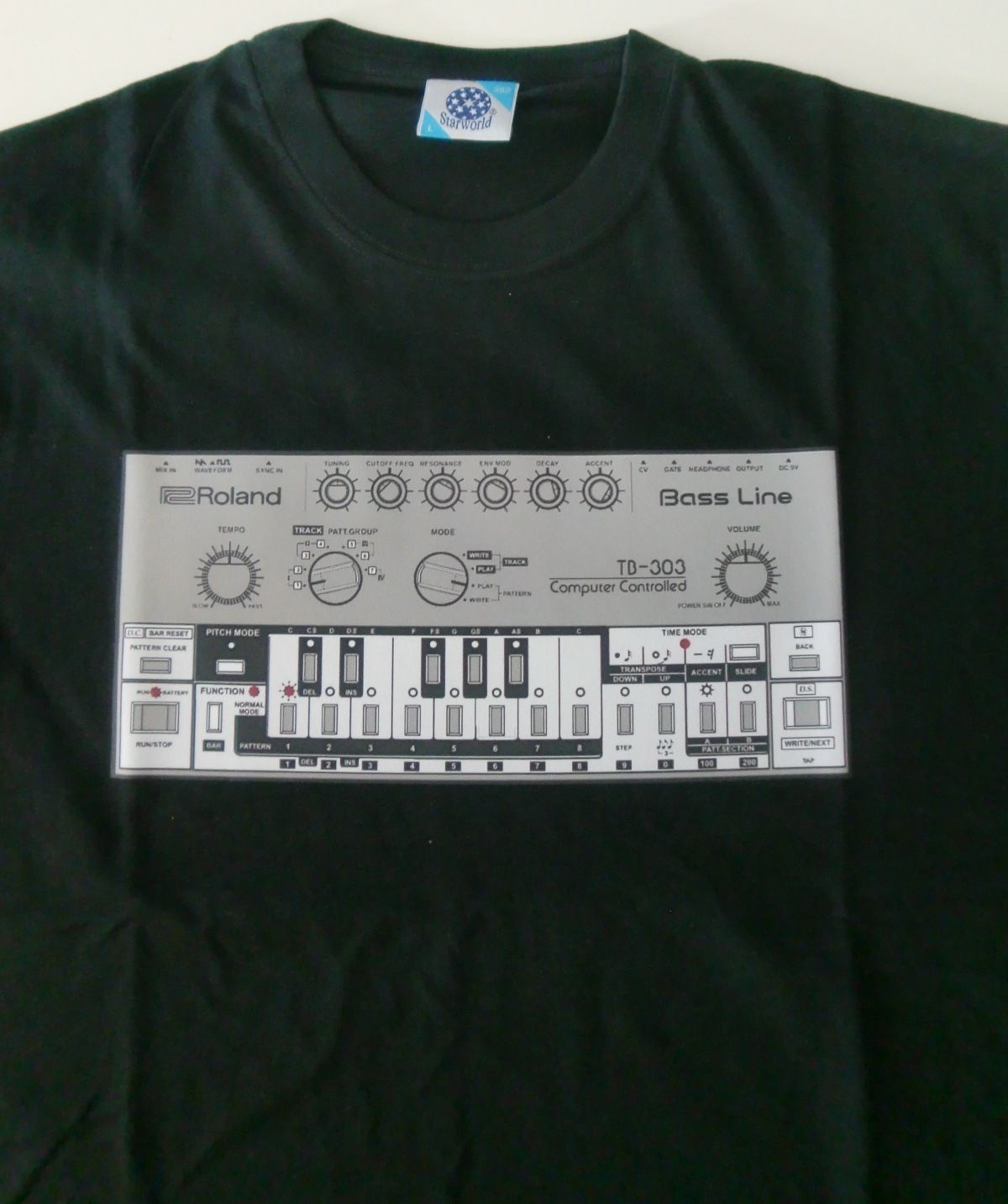 High Quality Roland TB 303 T Shirt With The Cult Bass Line Design.