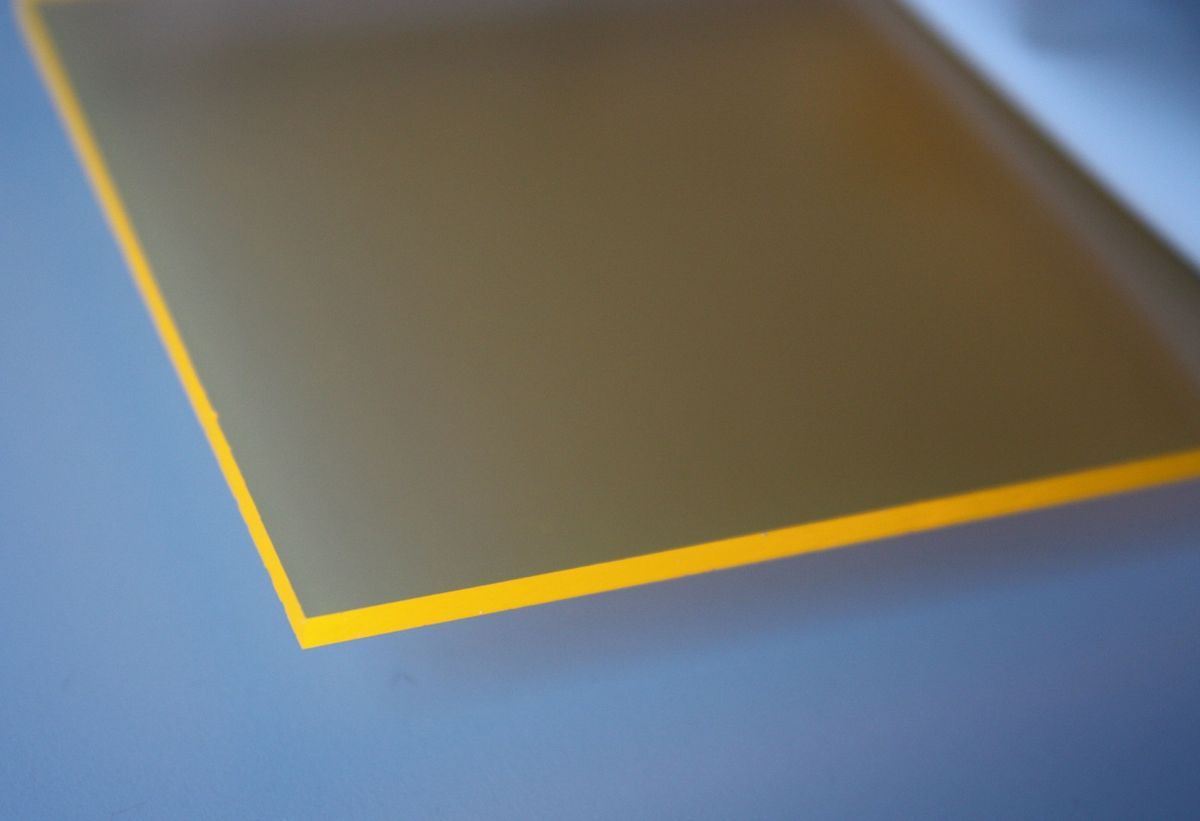 Platte Acrylglas fluoreszierend gelb orange 73x320x3mm
