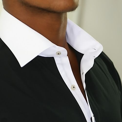 Herren Hemd Polo Shirt Kontrast no Krawatte Clubwear NEU 809 V