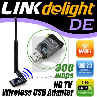 300Mbps HD TV Wireless Network IEEE 802.11n/g/b Wifi USB LAN Adapter