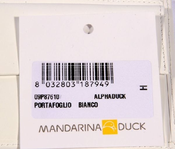 Mandarina Duck Alphaduck 876 Bianco Leder Geldbörse