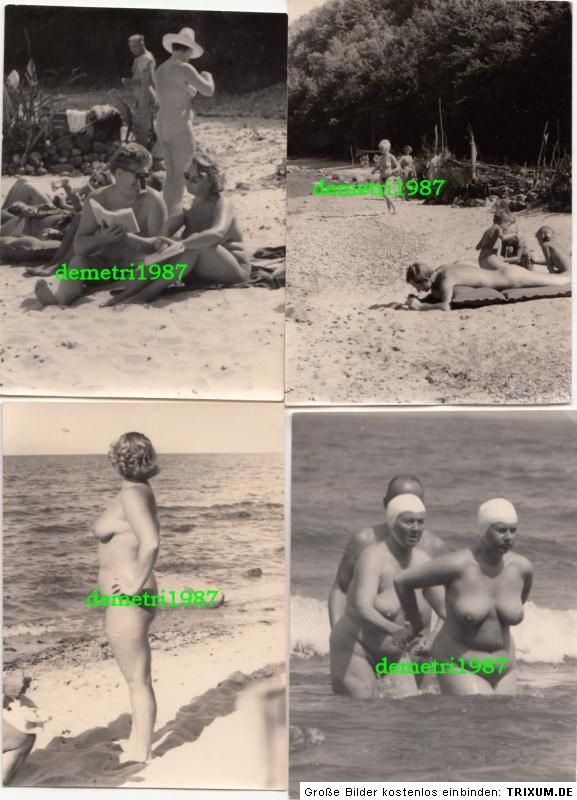 Konvolut Fotos + DDR nackte Frauen Männer FKK Strand um 1960